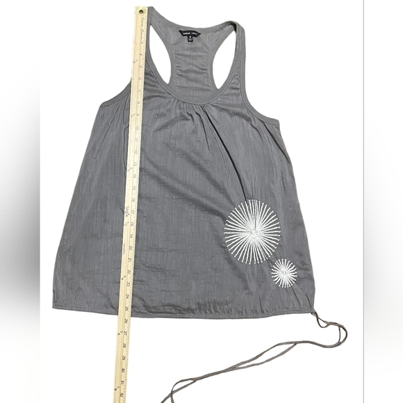 Naked Zebra Gray Racerback Drawstring Tank Top Silk Cotton Blend Size Small - Picture 14 of 16